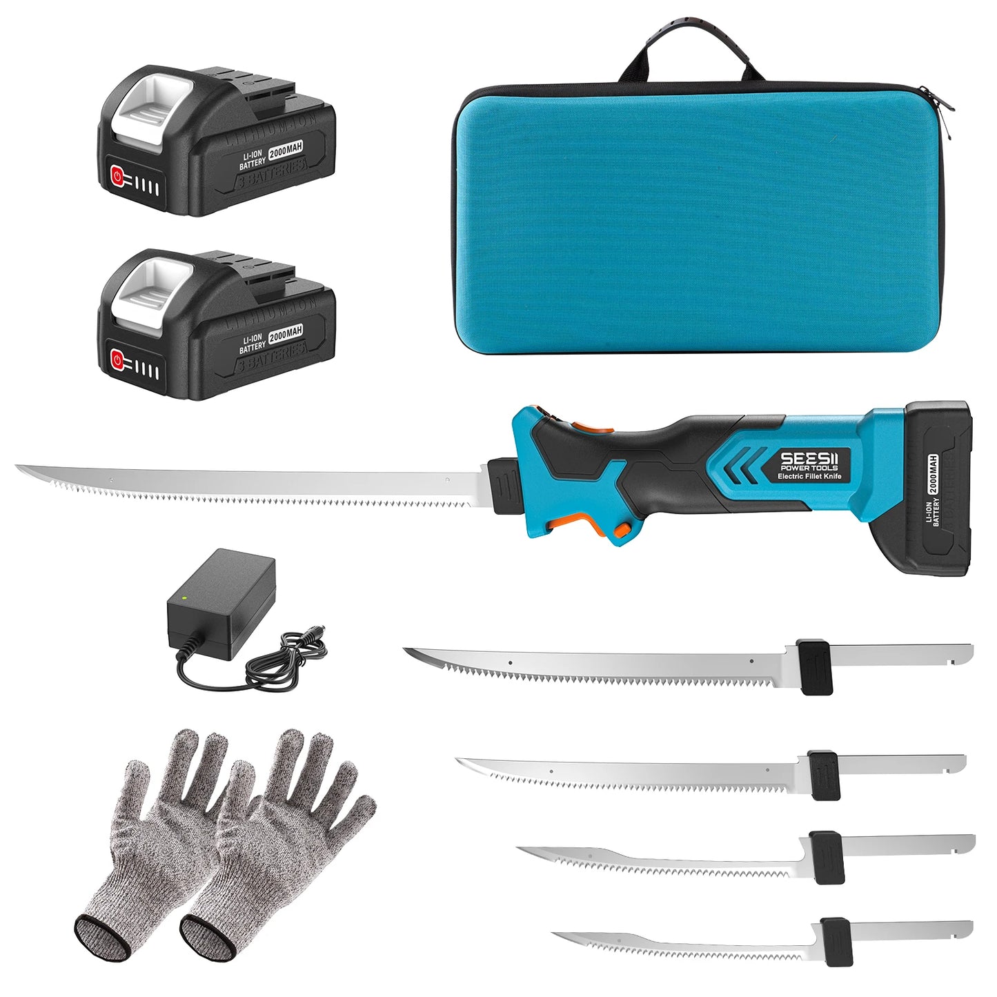 Cordless Electric Fillet Knife With Rechargeable Battery And Dual Blades