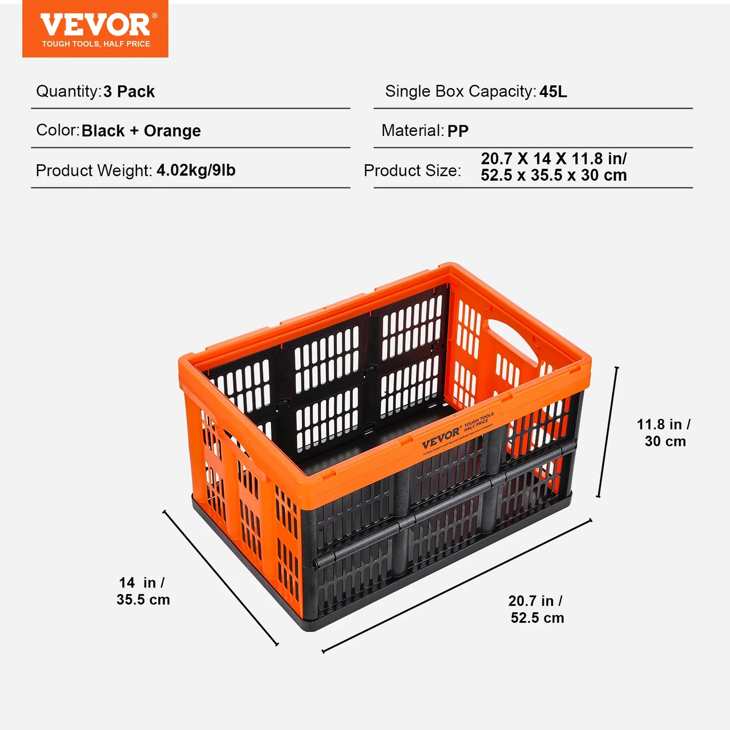 SucceBuy Collapsible Stackable Storage Baskets With Handles