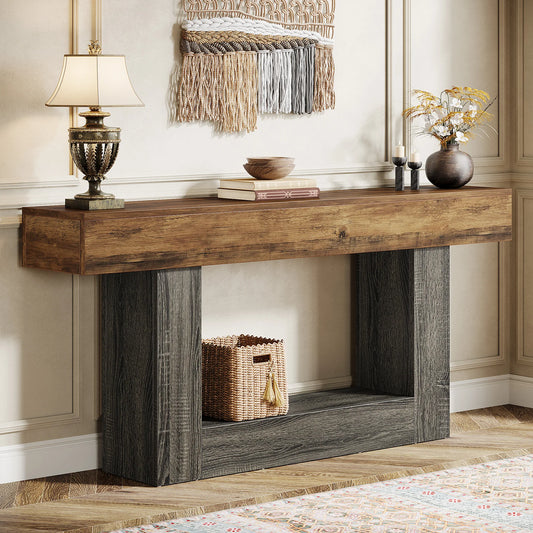 Tribesigns Farmhouse Console Table With U Shaped Base Entryway