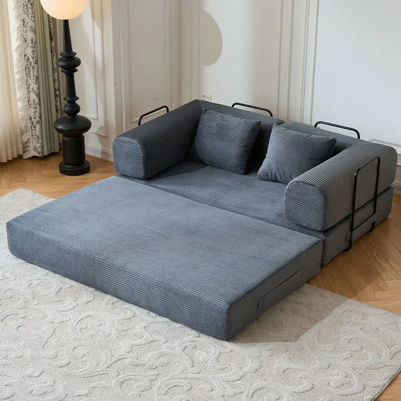 Modern Corduroy Foldable Futon Convertible Sleeper Sofa Bed