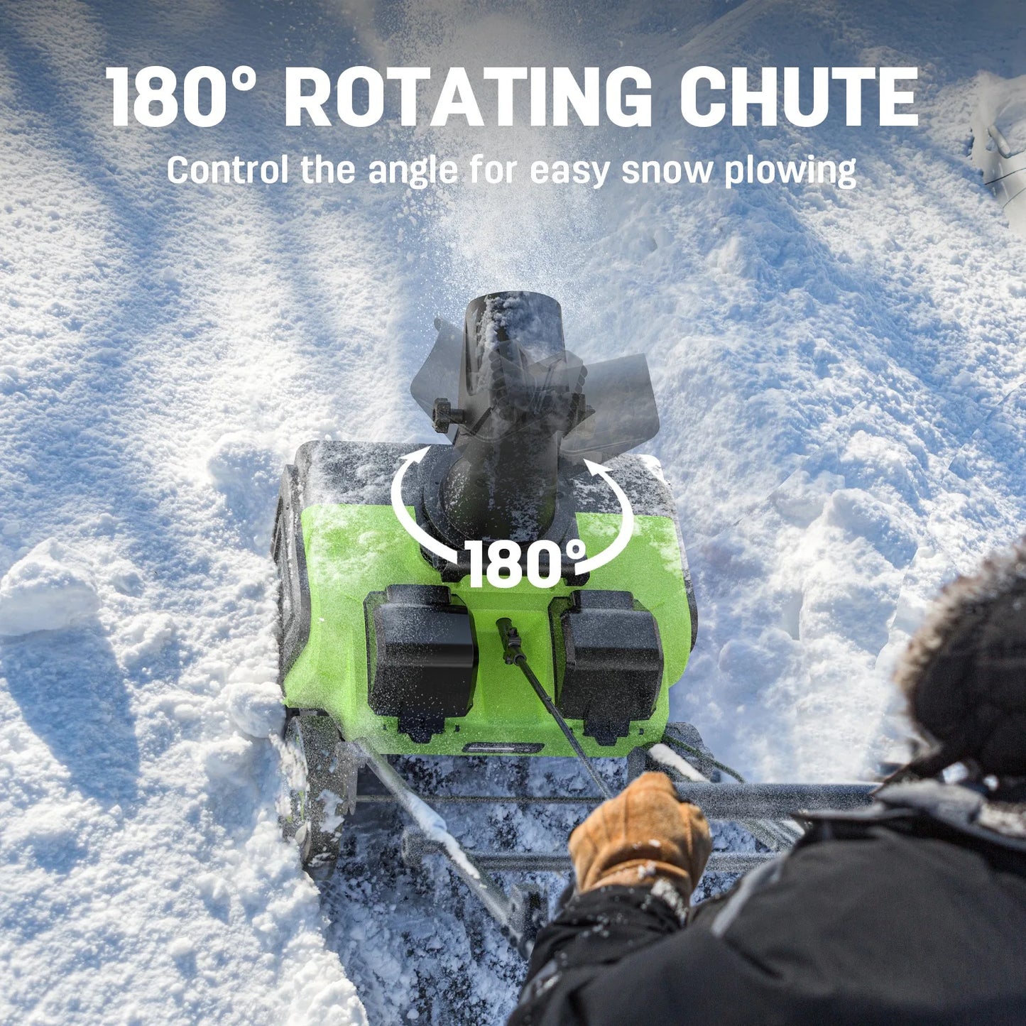 Deli Brushless Cordless Snow Blower With Batteries And Charger
