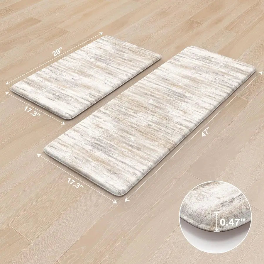 Antifatigue Kitchen Mats Memory Foam Cushioned Floor 2 Piece Set