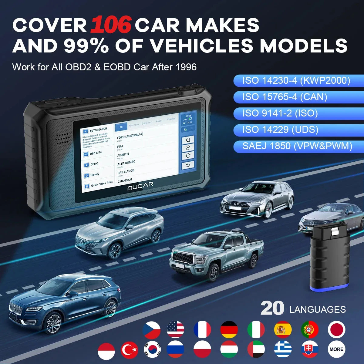 THINKCAR MUCAR VO6 Professional OBD2 Scanner Full System Diagnostic Tool