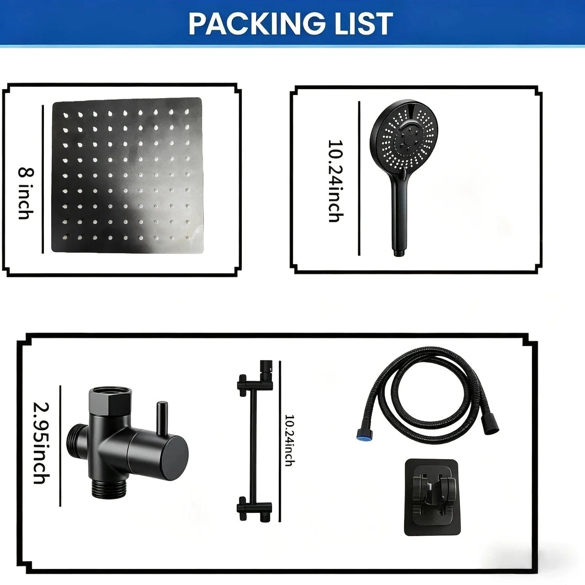 Stainless Steel Wall Mounted Showerhead With Extension Arm Set