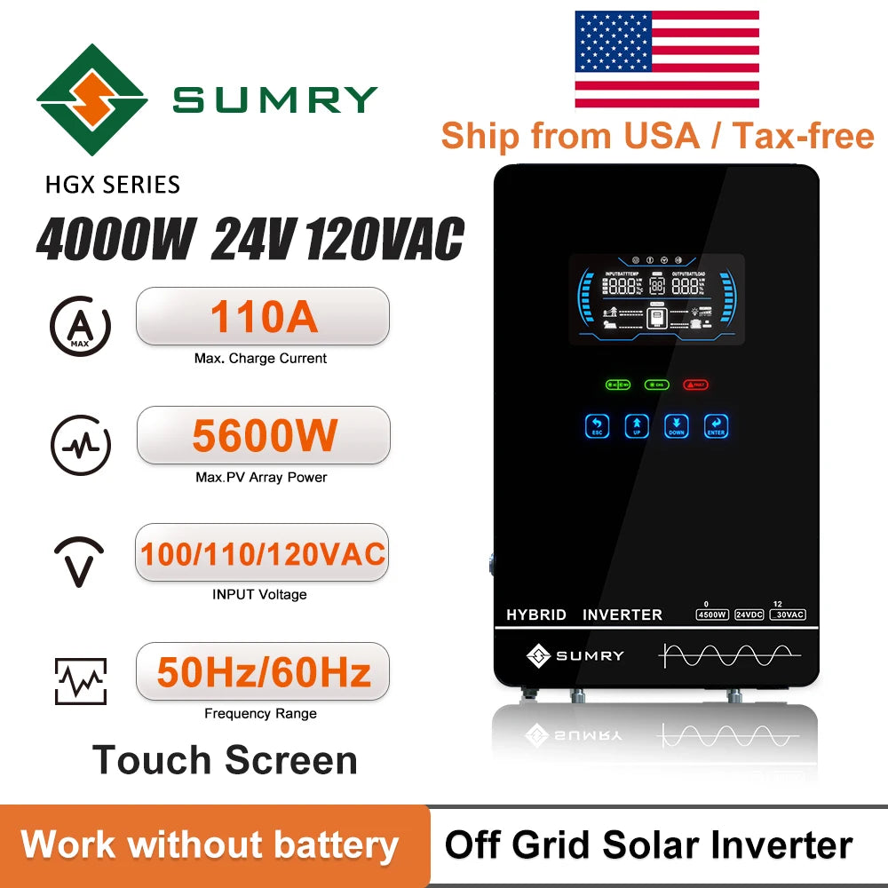 SUMRY Hybrid Solar Inverter With Pure Sine Wave MPPT Charger