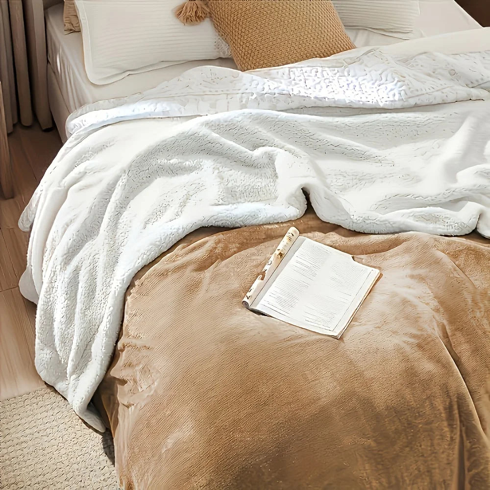 ROSEKIND Sherpa Fleece Bed Blanket Soft Cozy Throw