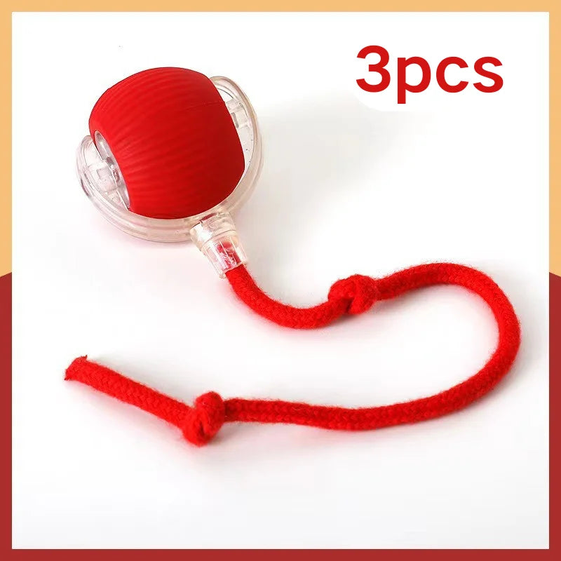 Interactive Moving Cat Toy Ball With LED And Rope Tail