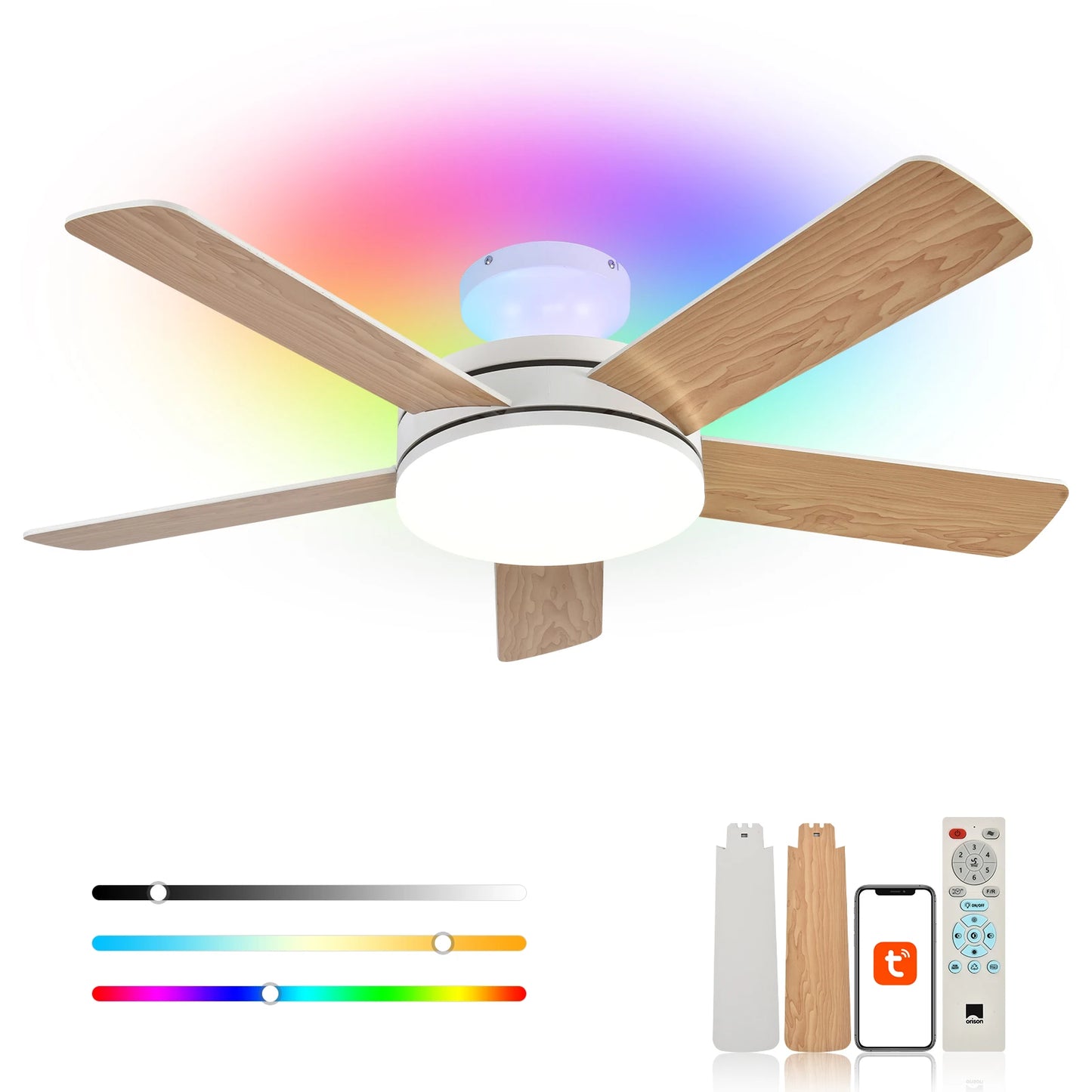 Orison Low Profile Ceiling Fan With Remote Control Led Lighting