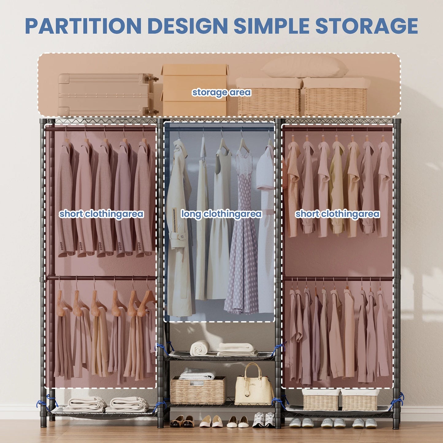 Freestanding Heavy-Duty Clothes Rack With 960 Lb Capacity