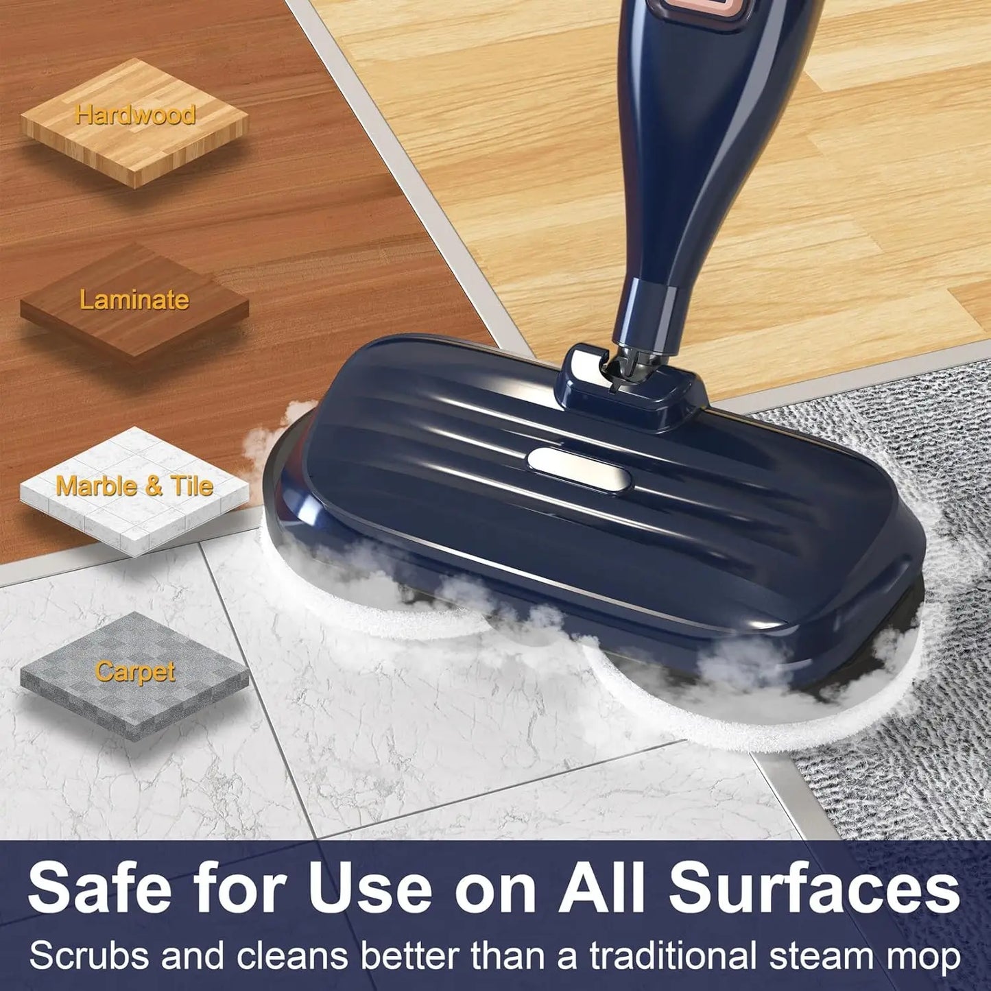 Devoac VM6 Scrubbing Steam Mop for Hardwood and Laminate