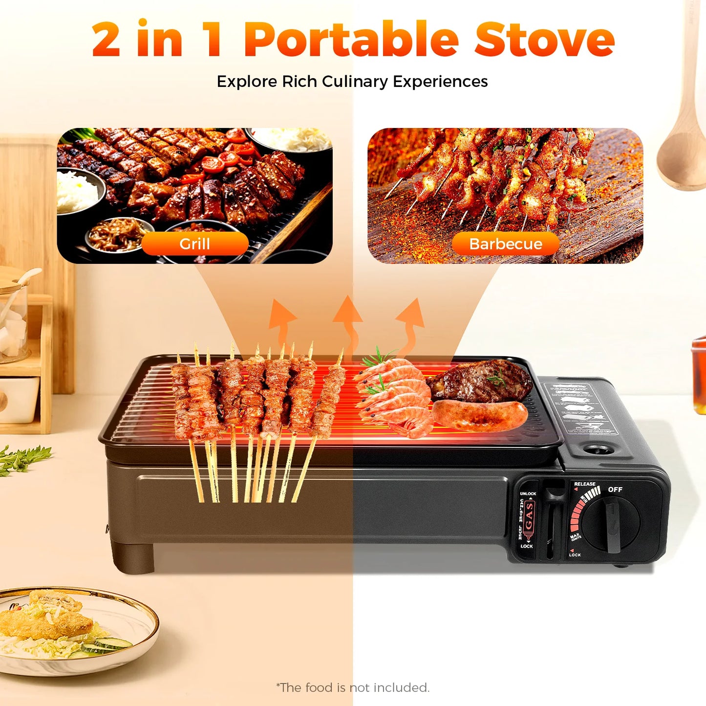 Portable Butane Camping Grill Stove For Hiking And Trekking