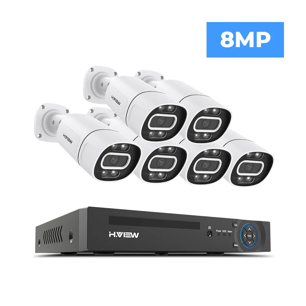 H.VIEW 4K CCTV Security Camera System With NVR Kit