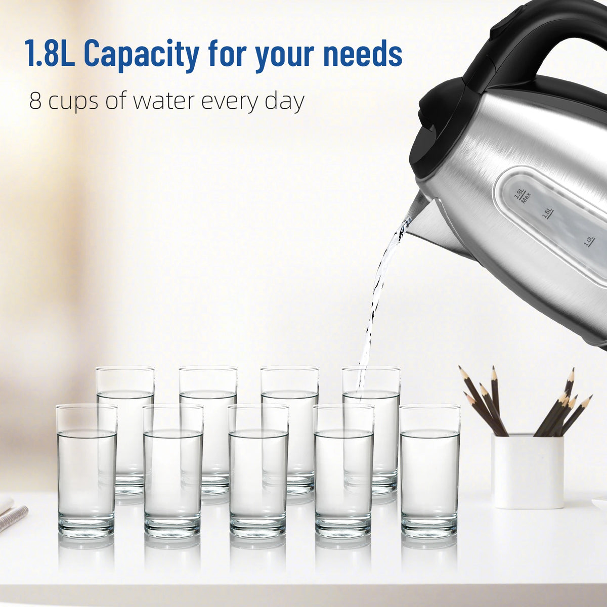 CACHOO Stainless Steel Electric Kettle With Auto Shutoff Protection