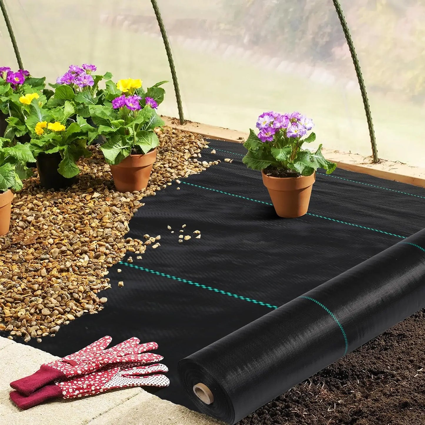 HiMISS Heavy Duty Weed Barrier Landscape Fabric For Outdoor Use