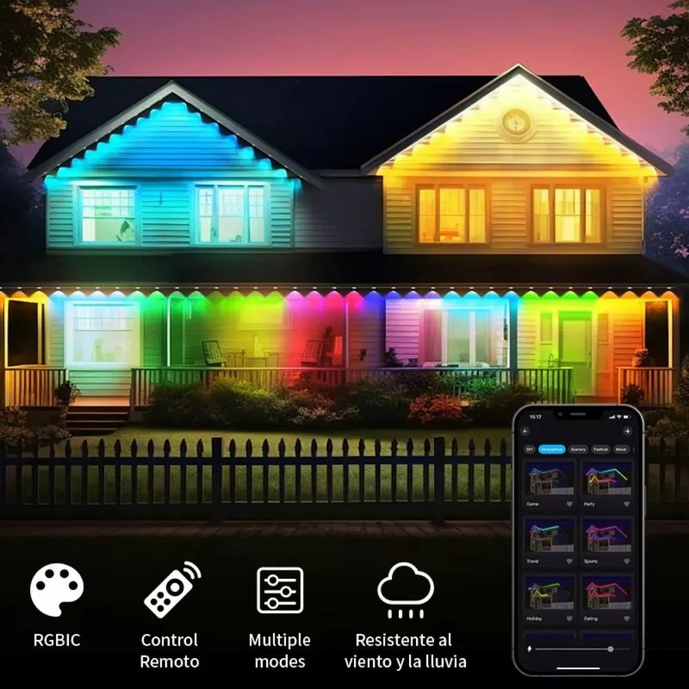Mimirgb Smart Eave Lights Waterproof Outdoor Remote Control String