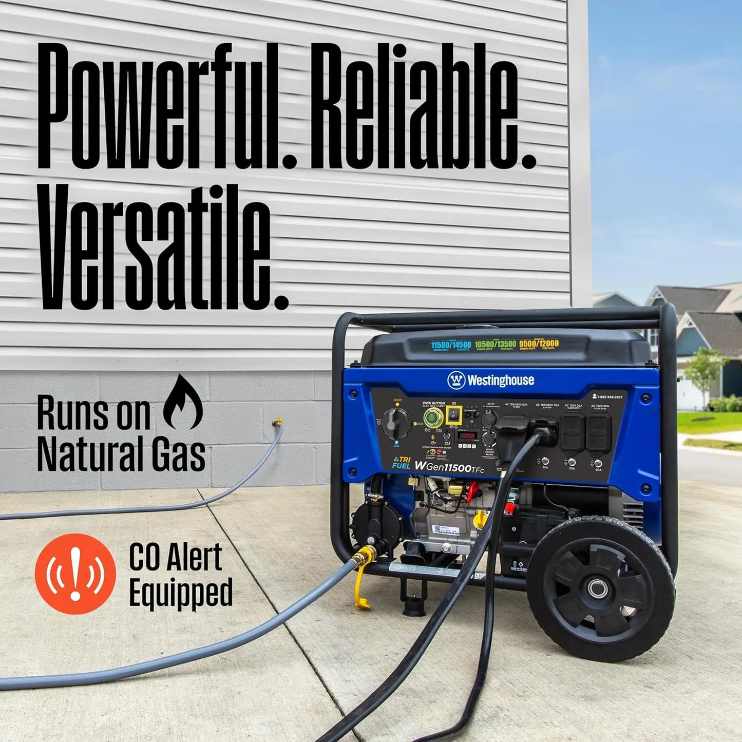 Tri Fuel Portable Backup Generator 14500 Peak Watts Remote Start