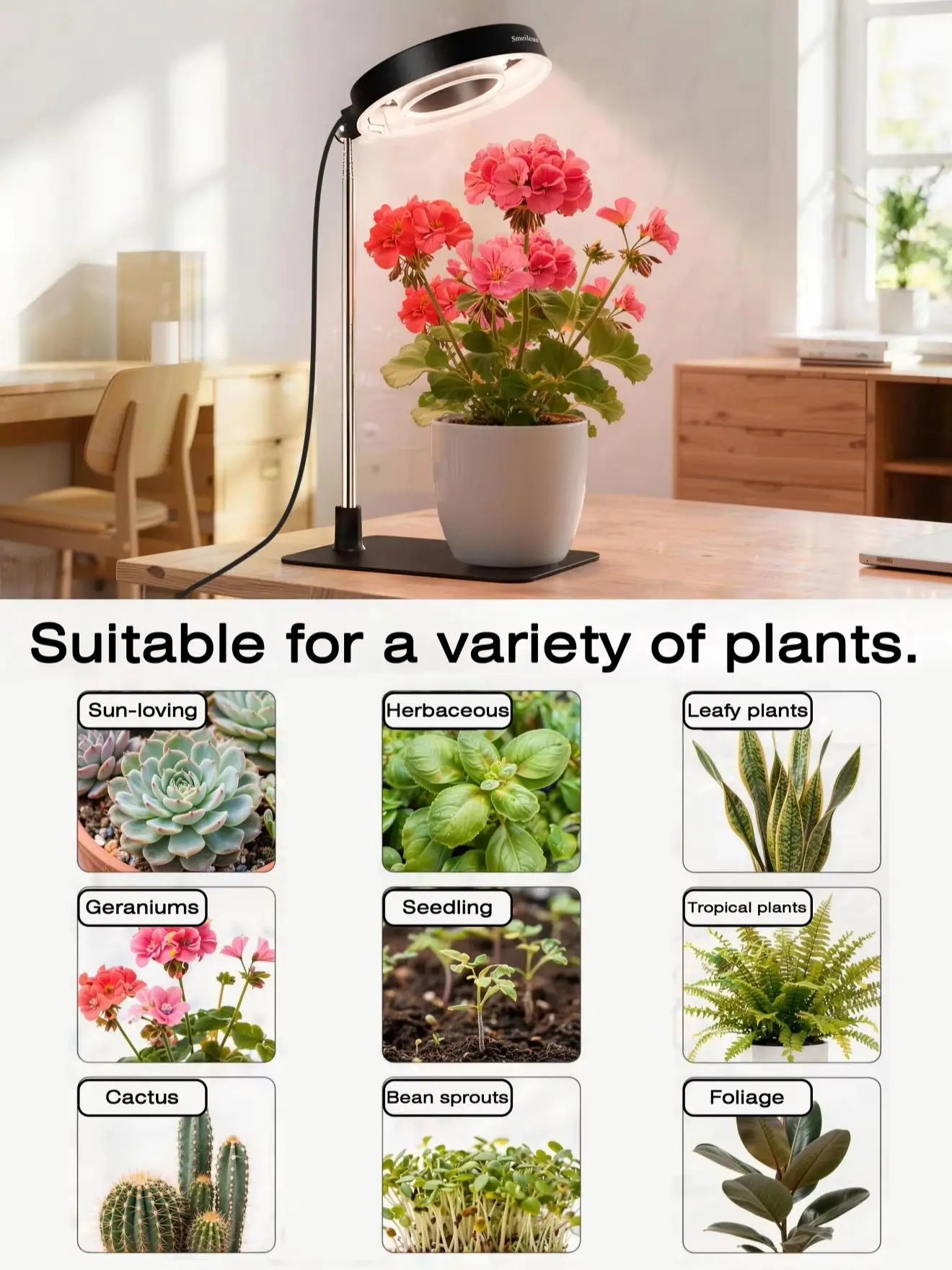 Smeileas Full Spectrum Led Grow Light For Plants And Seedlings