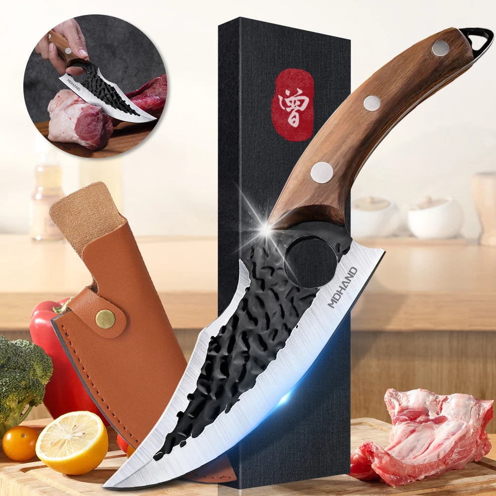 Zeng Stainless Steel Hand Forged Cleaver Chef Cutting Knife