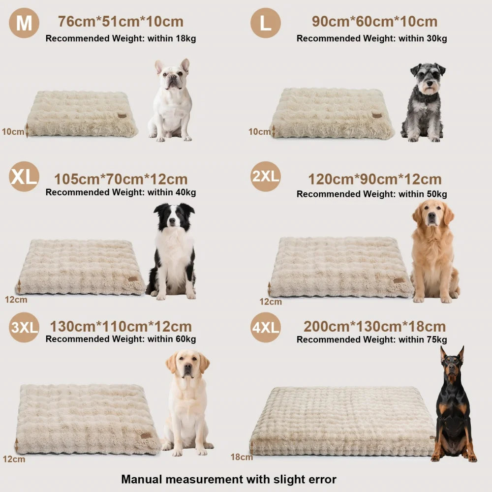 BORWART Ultra Plush Washable Dog Bed Cushion With Removable Cover