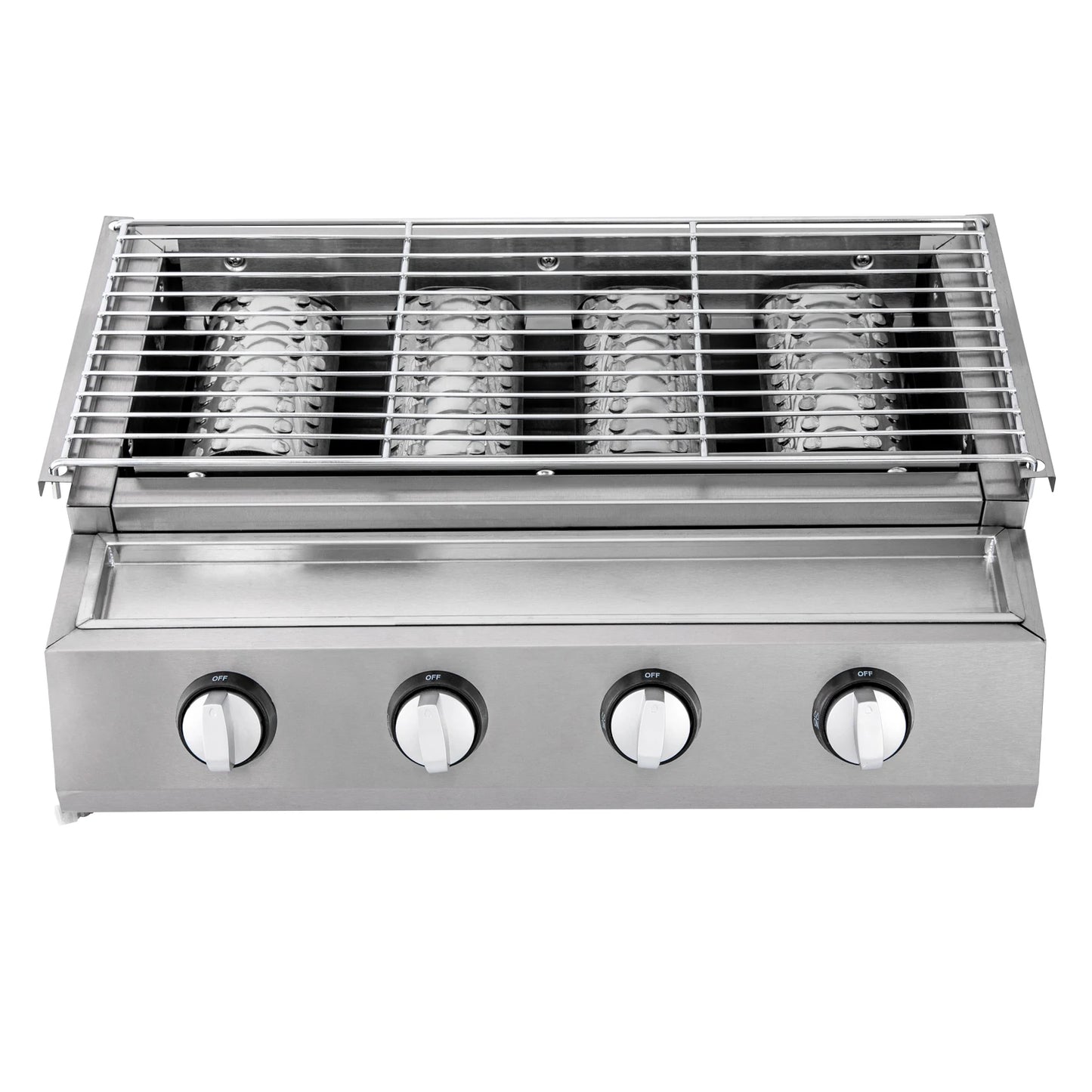 Portable 4-Burner Tabletop Stainless Steel Gas Grill Smokeless