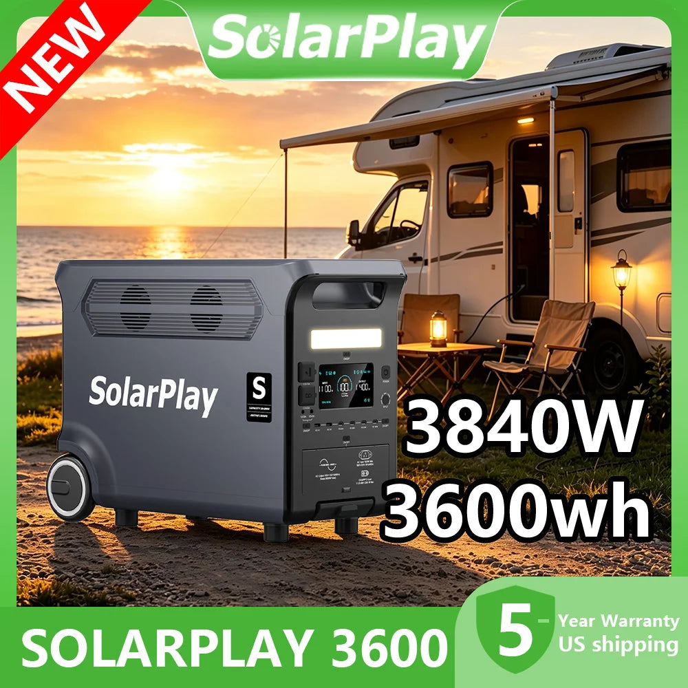SolarPlay Q3600 LiFePO4 Portable Power Station With UPS Backup