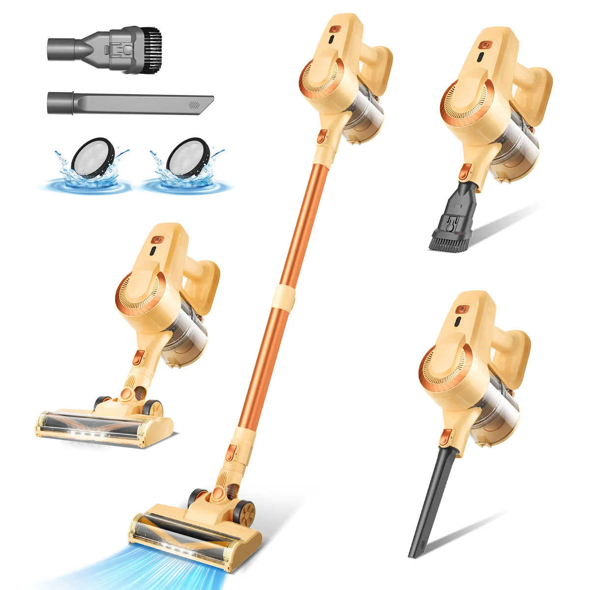 DEVOAC Cordless Stick Vacuum Cleaner With HEPA Filter For Home