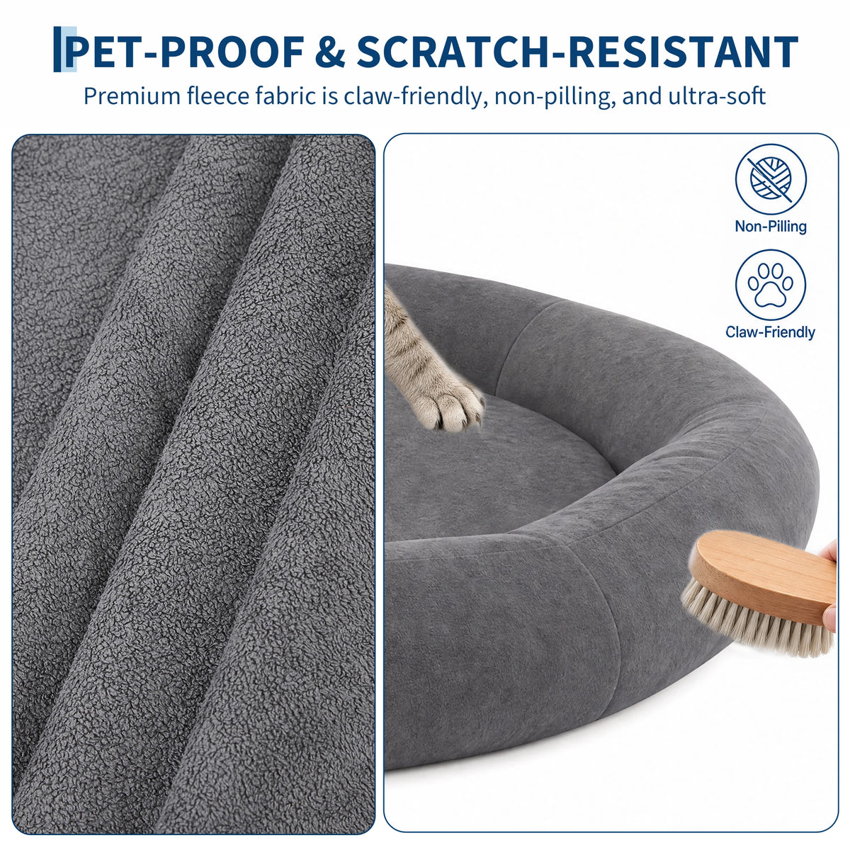 Orthopedic Memory Foam Dog Bed With Supportive Bolster