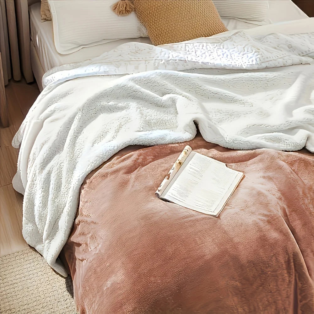 ROSEKIND Sherpa Fleece Bed Blanket Soft Cozy Throw