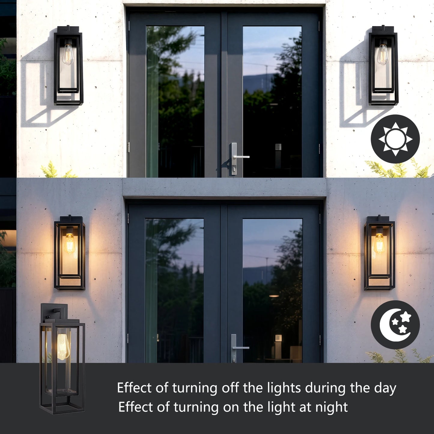 ArLgsite Farmhouse Exterior Wall Sconce With Clear Glass Shade
