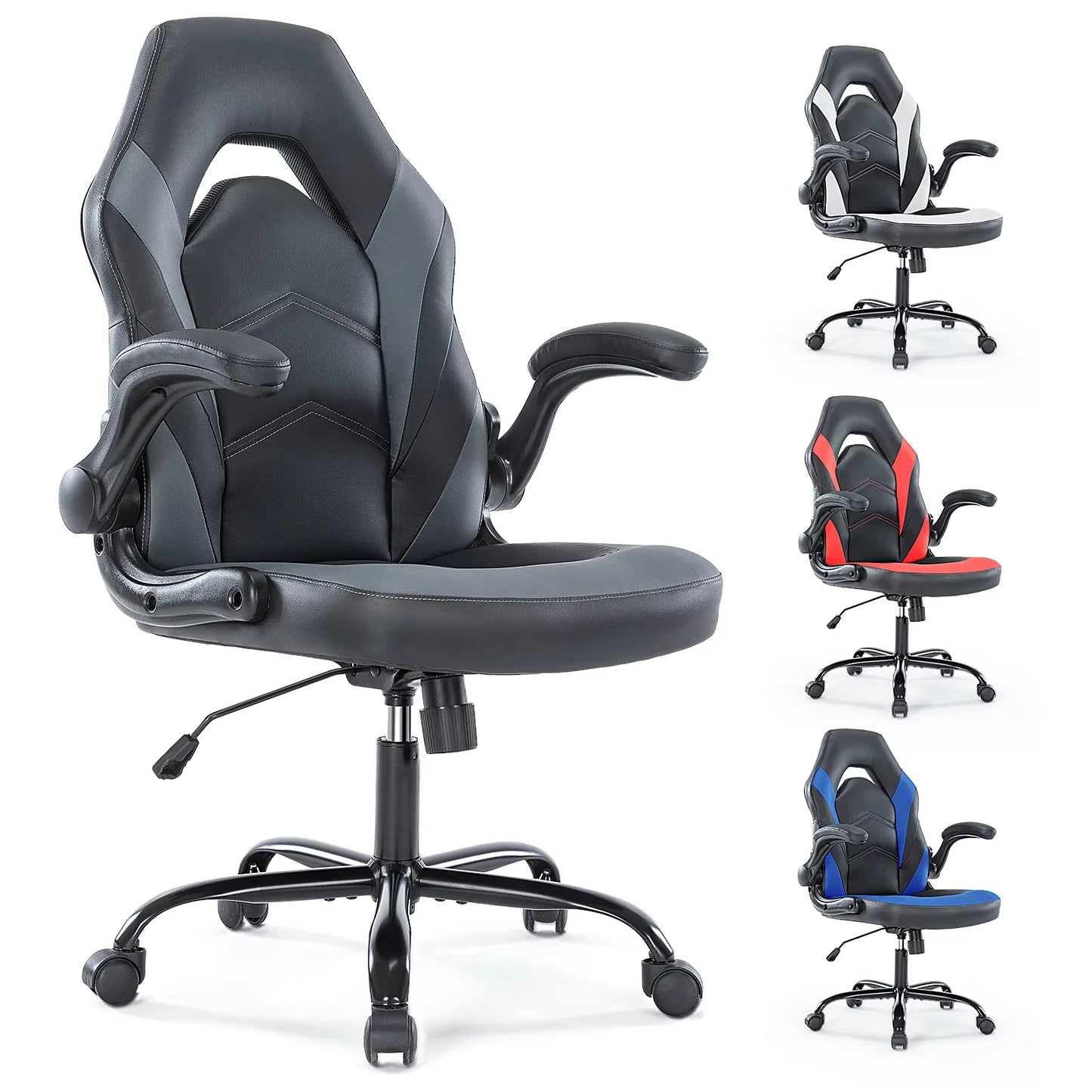 JHK Ergonomic Gaming Desk Chair PU Leather Racing Chair
