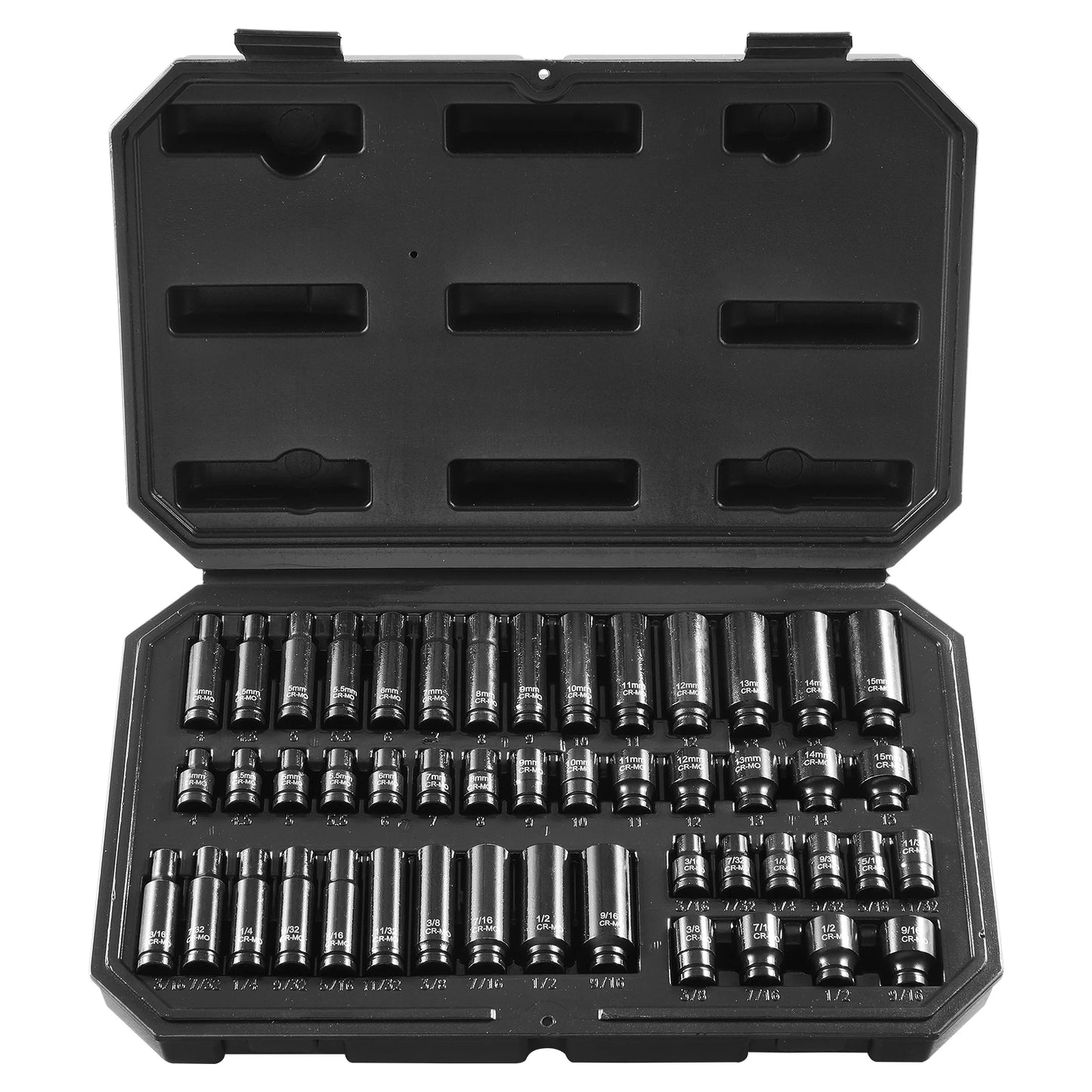 SucceBuy 48-Piece Impact Socket Set Cr-Mo Alloy Steel Deep Shallow