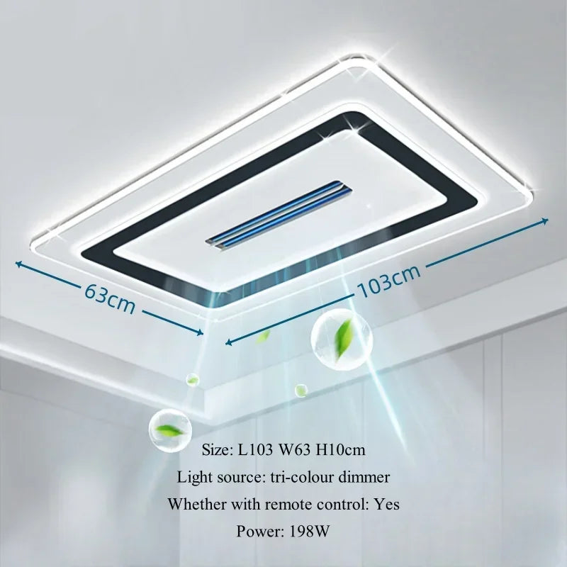 TAONUANSHU Modern Bladeless LED Ceiling Fan Pendant Light With Remote Control
