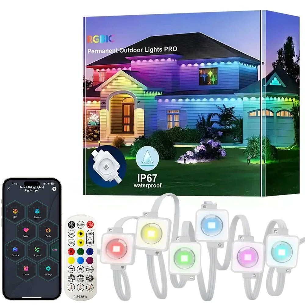 Mimirgb Smart Eave Lights Waterproof Outdoor Remote Control String