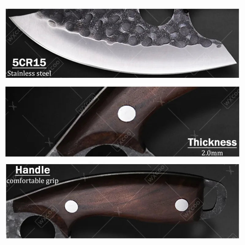 Stainless Steel Cleaver Chef Knife Pair For Kitchen Prep