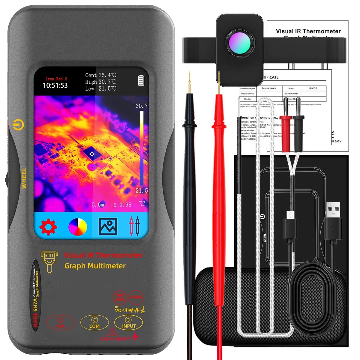 BSIDE SH7 Thermal Imager Camera Digital Multimeter Combo