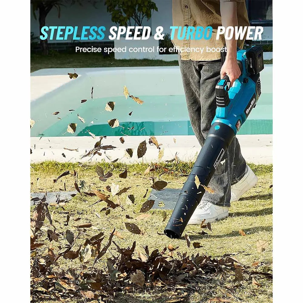 Seesii 40V Brushless Cordless Turbo Leaf Blower Adjustable Speed
