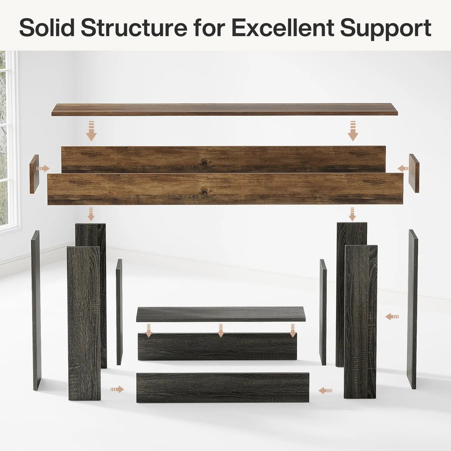 Tribesigns Farmhouse Console Table With U Shaped Base Entryway