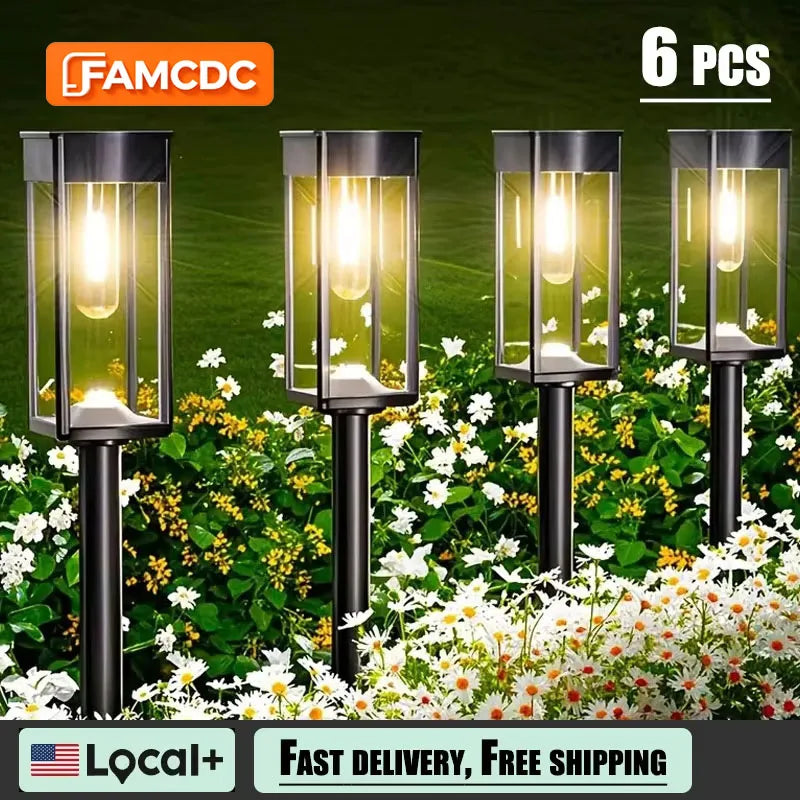 FAMCDC LED Solar Pathway Lights for Outdoor Garden Walkways