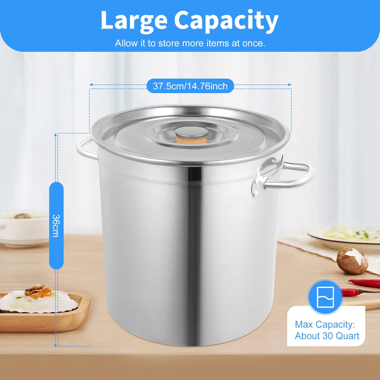 Heavy Duty Stainless Steel Stock Pot With Lid And Handles