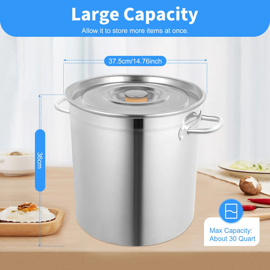 Heavy Duty Stainless Steel Stock Pot With Lid And Handles