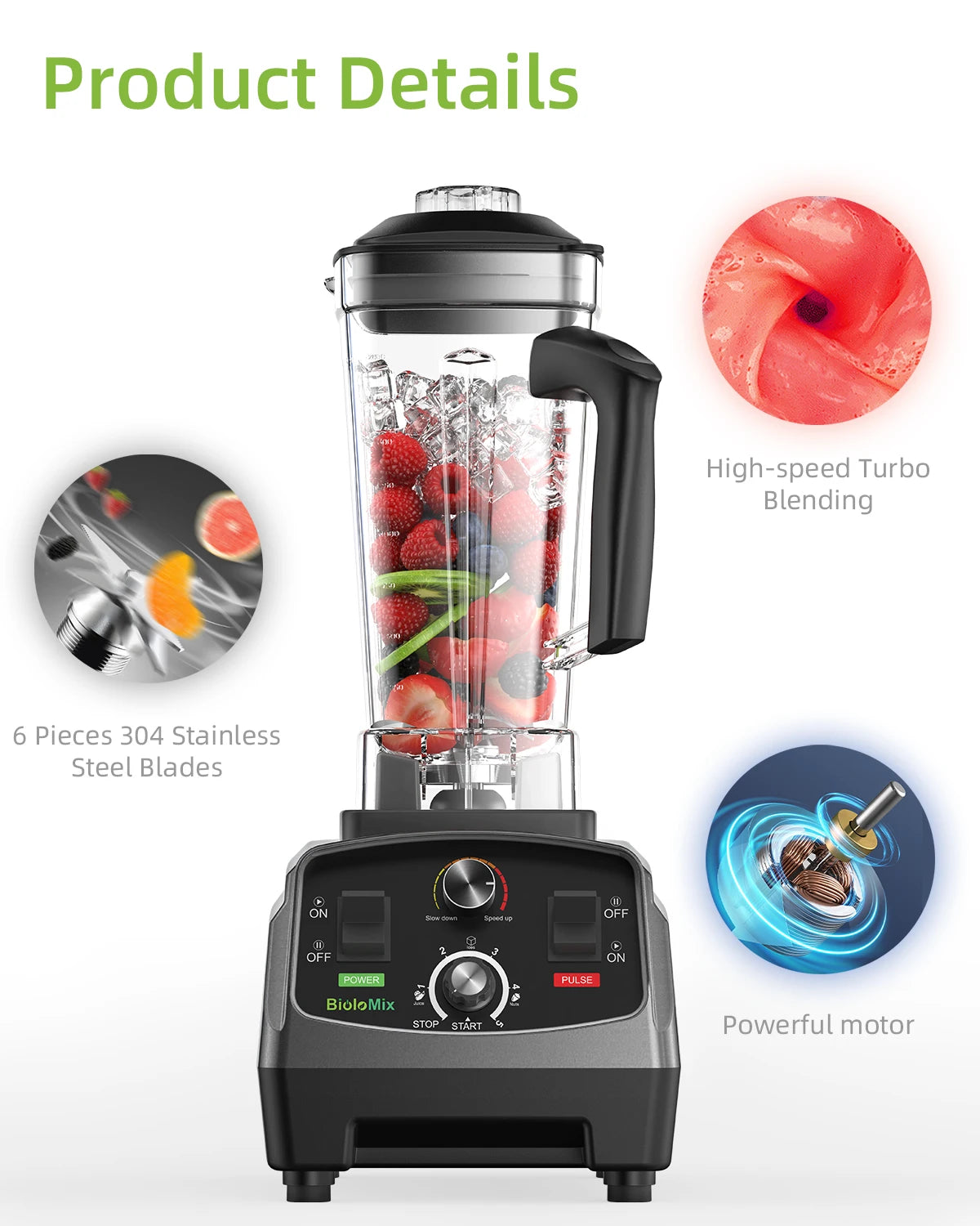BioloMix Professional Heavy Duty Blender Juicer Kit