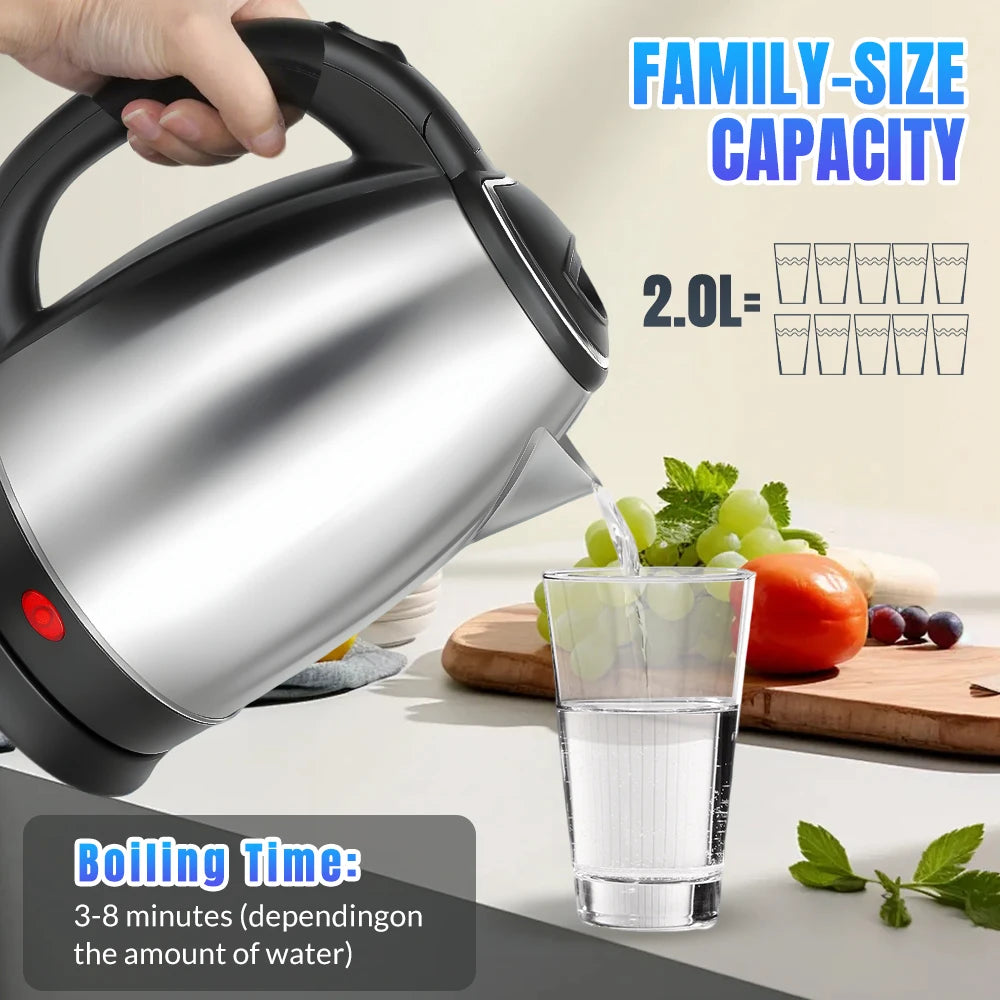 Stainless Steel Electric Kettle With One Touch Auto Shutoff