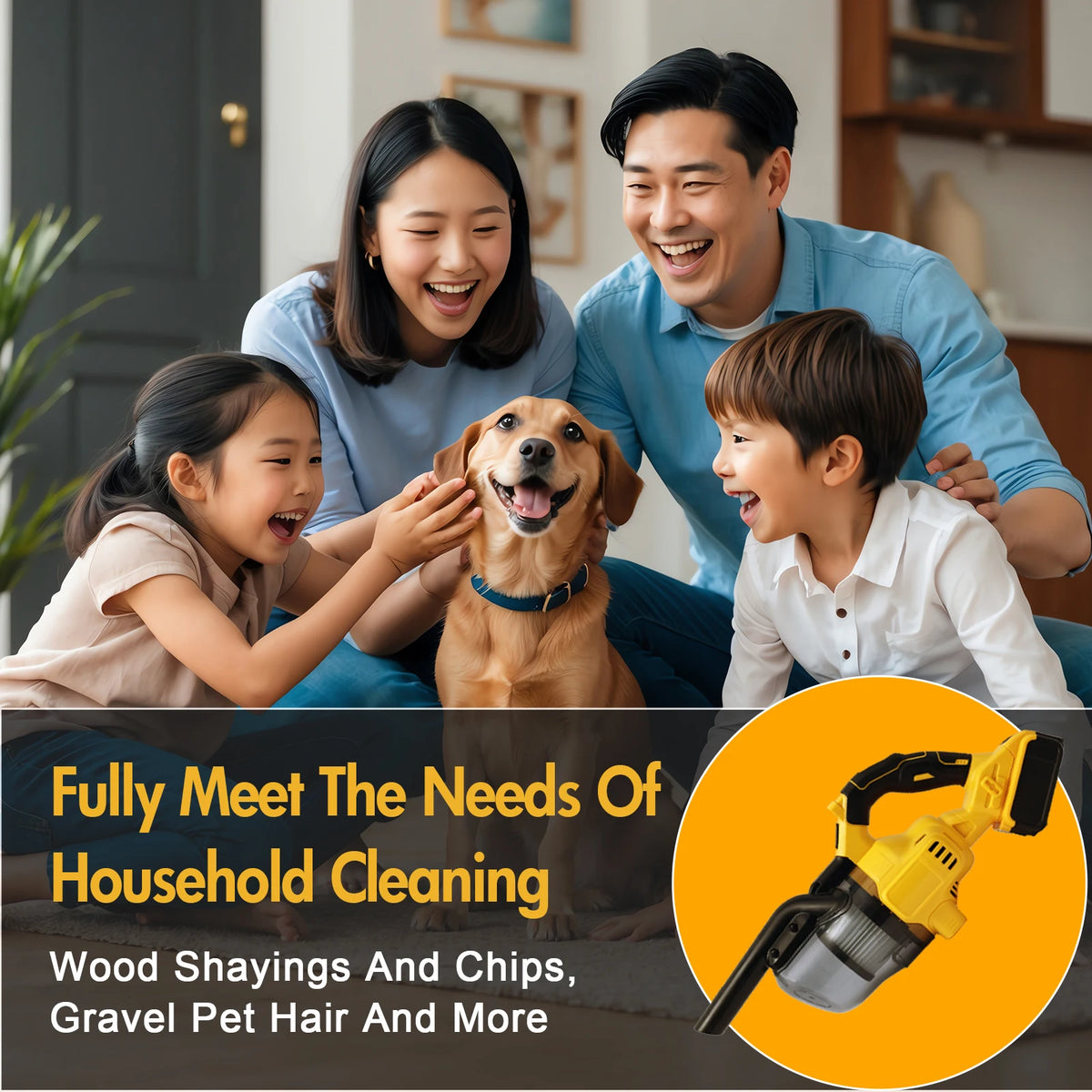 Cordless Handheld Vacuum Cleaner for Car and Home Floor Cleaning