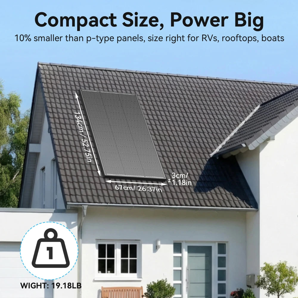 Rvpozwer 12.8V 200W Monocrystalline Solar Panel Off Grid