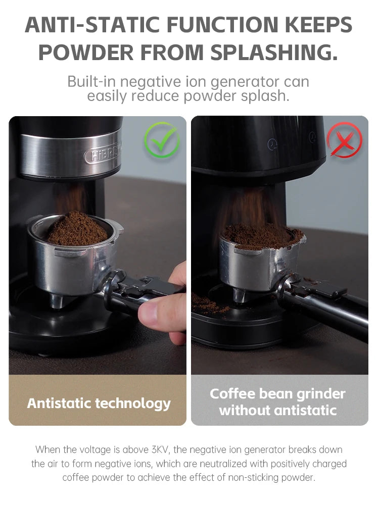 HiBrew Automatic Burr Electric Coffee Grinder With 34 Settings