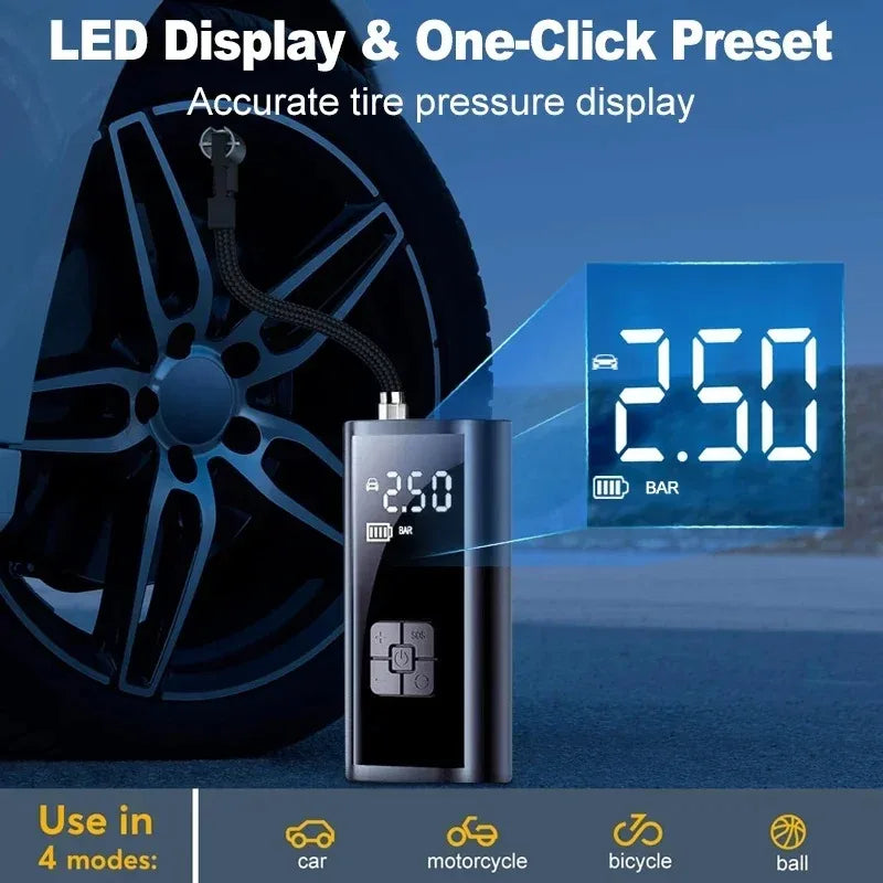 EAFC Portable Rechargeable Tire Inflator And Digital Air Pump
