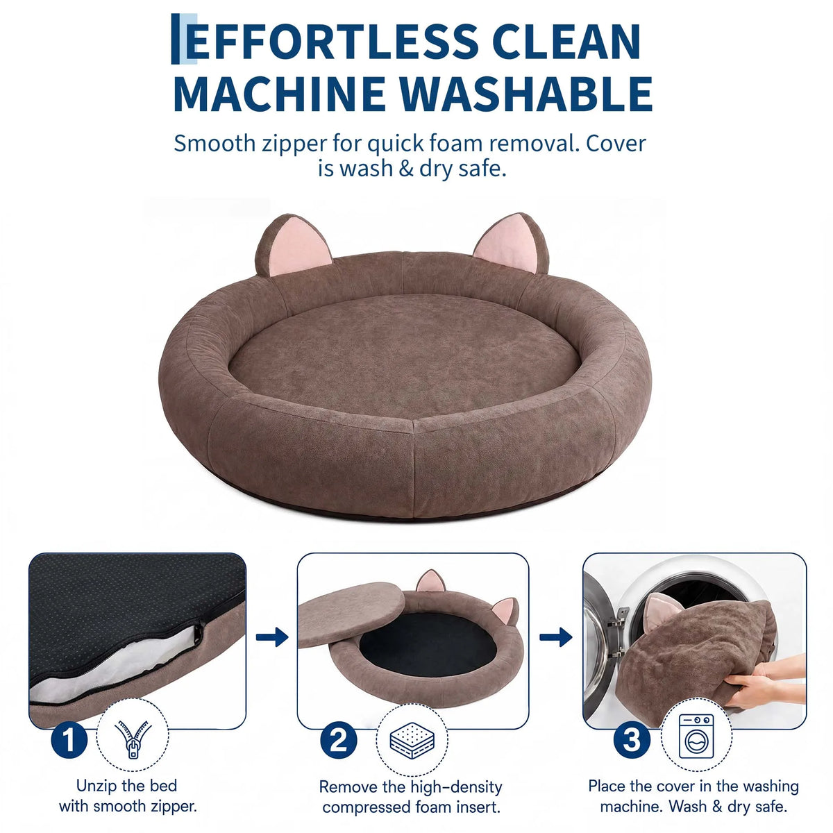Orthopedic Memory Foam Dog Bed With Supportive Bolster