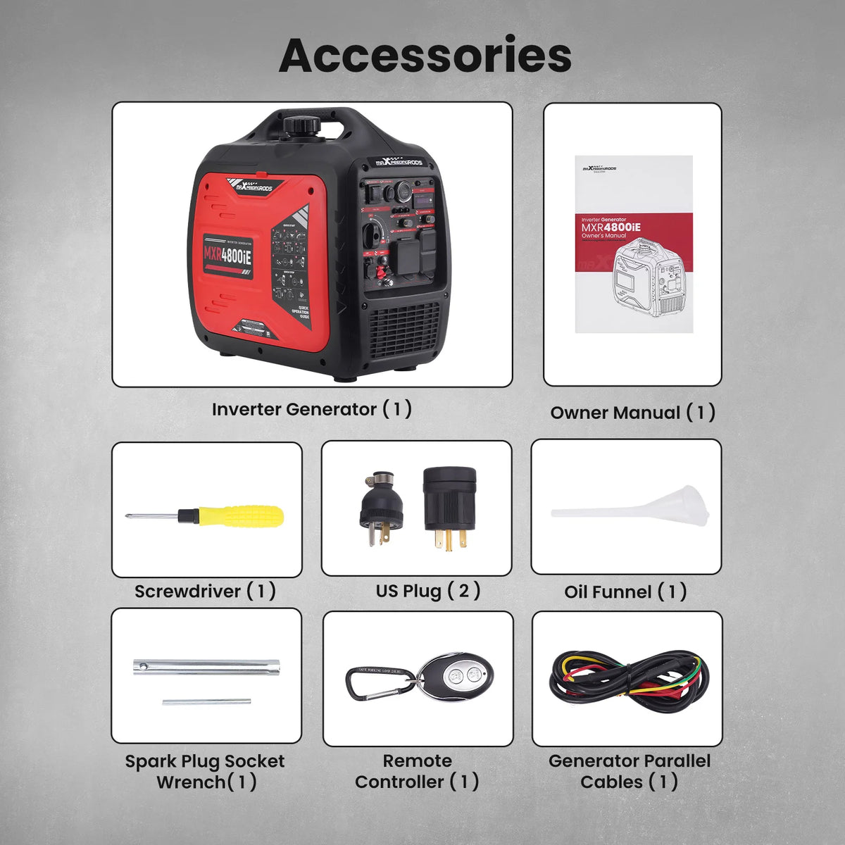 MXR 4800W Quiet Inverter Generator for Home and RV Backup