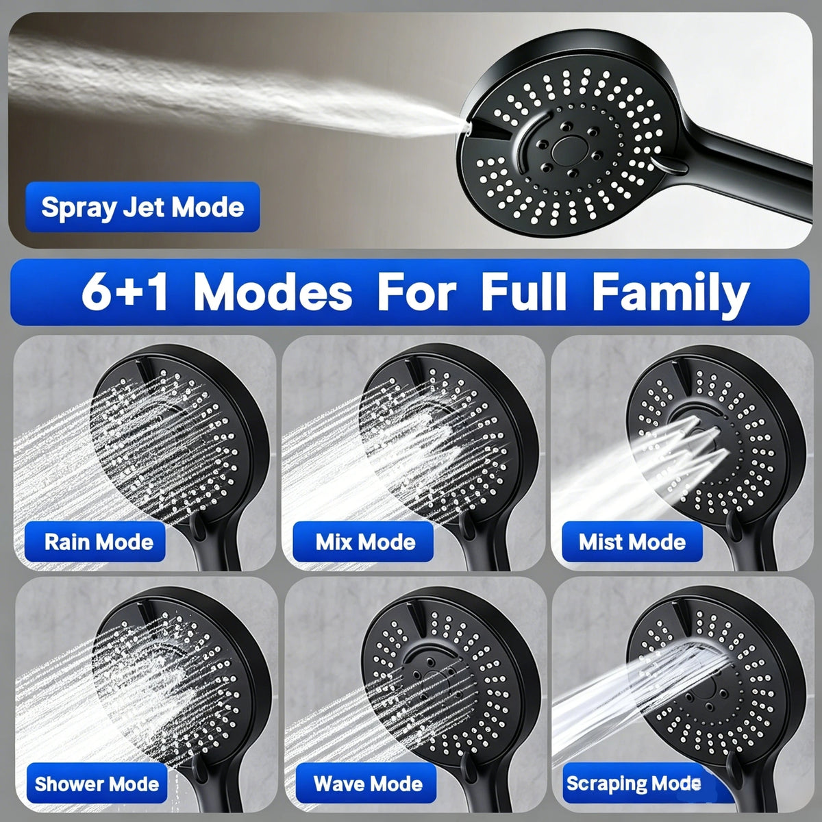 Stainless Steel Wall Mounted Showerhead With Extension Arm Set