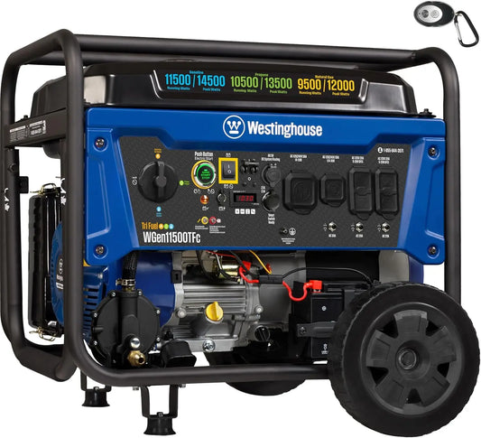 Tri Fuel Portable Backup Generator 14500 Peak Watts Remote Start